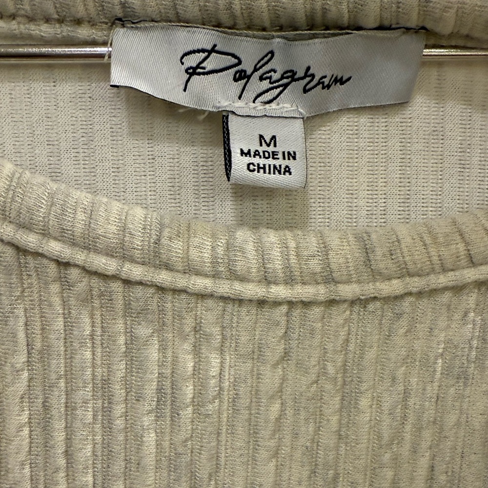 Women's Ribbed Knit Top in Cream - Picture 2 of 3